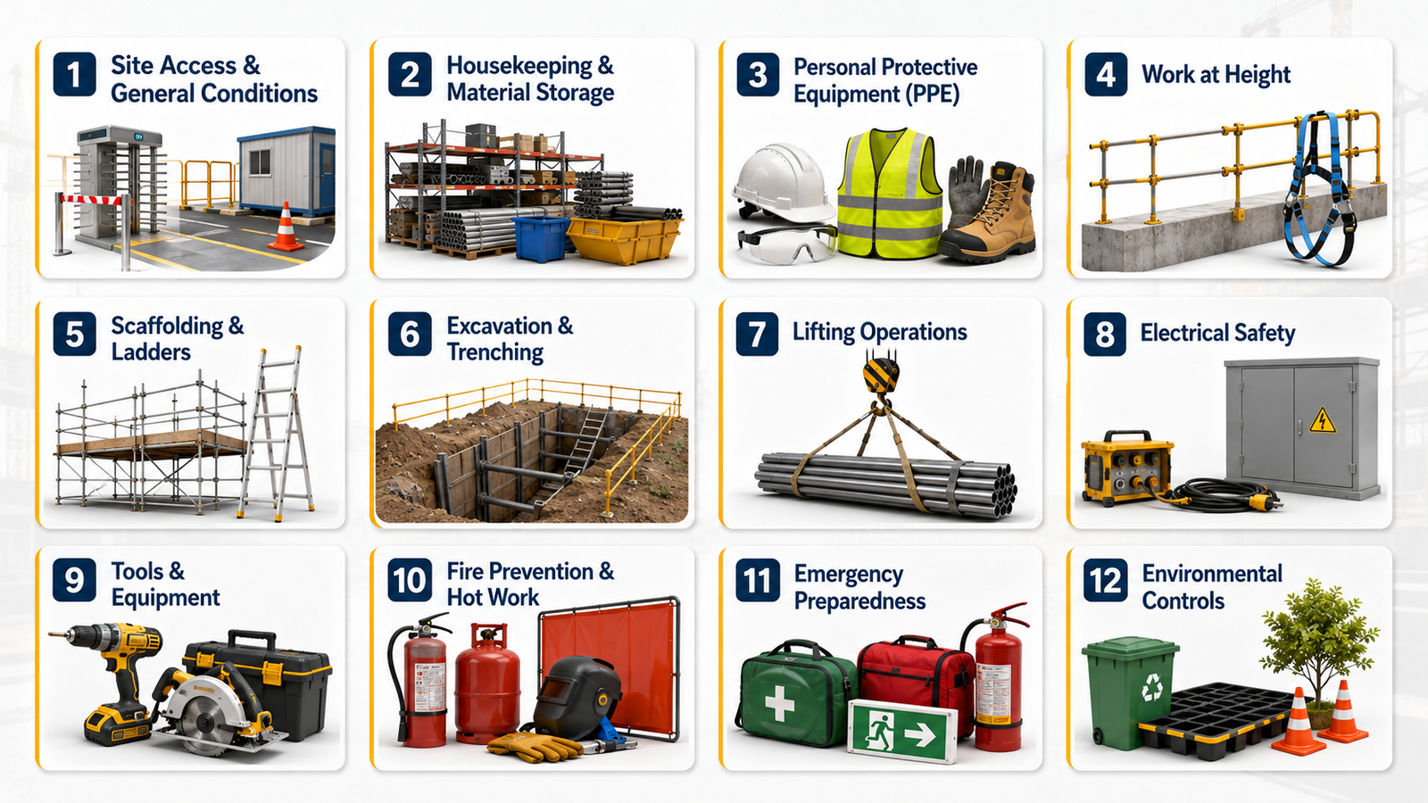Construction Site Safety Inspection Checklist 12 construction site safety inspection checklist sections
