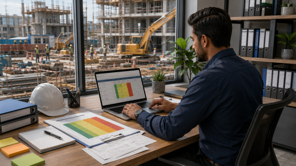 HSE Risk Assessment Form for identifying hazards and evaluating workplace risks